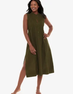 Pleated Beach Dress - Nori