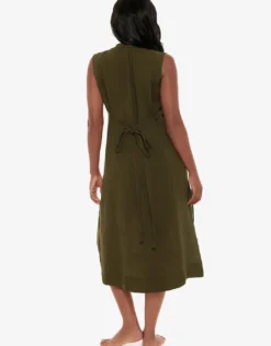 Pleated Beach Dress - Nori