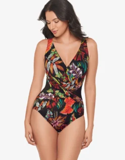 Pluma Orla Crossover Swimsuit - Black/Multi