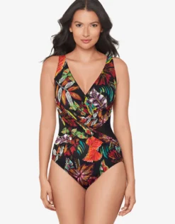 Pluma Orla Crossover Swimsuit - Black/Multi