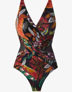 Pluma Orla Crossover Swimsuit - Black/Multi