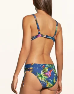 Plunge Moulded Underwired Bikini Top - Indigo Rainbow