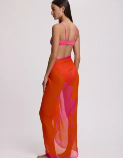 Pony Long Pareo - Sailing Orange and Desert Pink