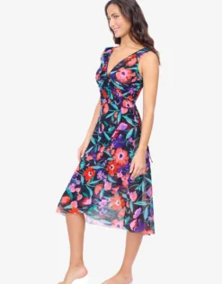 Profile Marguerite Mesh Wrap Dress - Black Multi