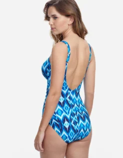 Profile Ocean Blue V Neck Swimsuit - Blue