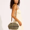 Raffia Stripe Pouch Bag