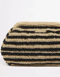 Raffia Stripe Pouch Bag