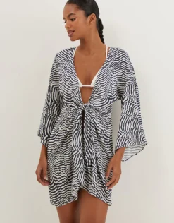 Ravine Perola Knot Short Cover Up - Stripe
