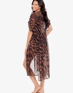 Raya De Safari Beaded Kimono - Black Brown