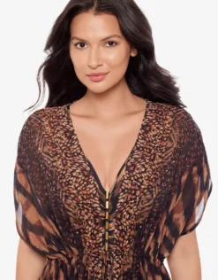 Raya De Safari Beaded Kimono - Black Brown
