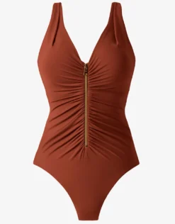 Razzle Dazzle Zipt Swimsuit - Copper
