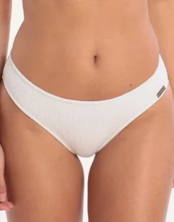 Retro Purity Zip Back Bikini Bottom - White