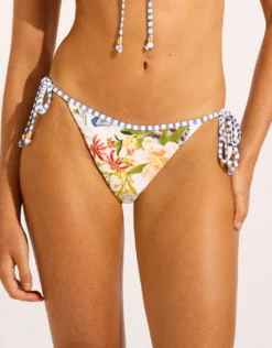 Riviera Coast Reversible Tie Side Rio Bikini Pant - White