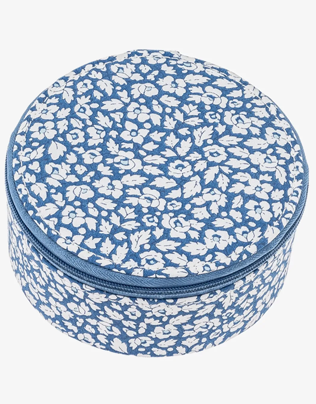 Round Jewellery Box - Liberty Feather Blue