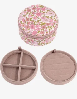 Round Jewellery Box - Liberty Poppy and Daisy