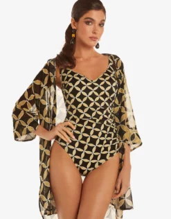 Samoa Soft Cup Swimsuit - Black and Gold