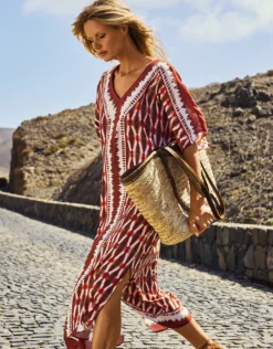 Sanguine Maxi Kaftan - Crimson