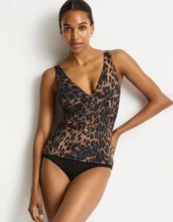 Savanna Longline Tri Tankini Top - Chocolate