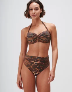 Savanna Ruched High Waist Bikini Pant - Warm Earth