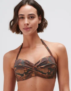 Savanna Twist Bandeau Bikini Top - Warm Earth