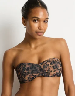 Savanna Twist Bandeau Bikini Top - Chocolate