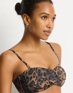 Savanna Twist Bandeau Bikini Top - Chocolate