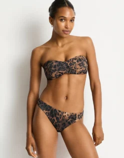 Savanna Twist Bandeau Bikini Top - Chocolate