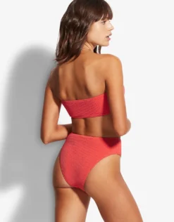 Sea Dive High Rise Bikini Pant - Fiesta Coral