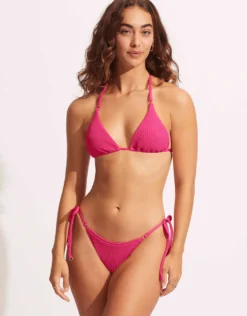 Sea Dive Tie Side Rio Bikini Pant - Fuchsia Rose