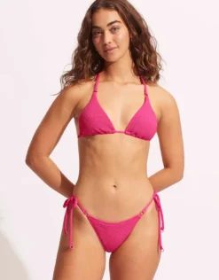 Sea Dive Tie Side Rio Bikini Pant - Fuchsia Rose