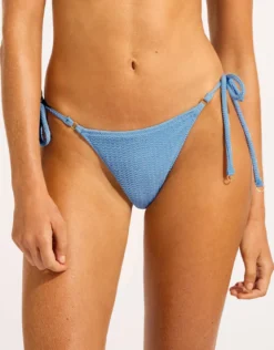Sea Dive Tie Side Rio Bikini Pant - Cornflower