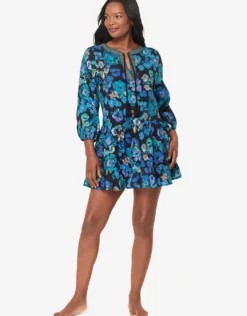 Secret Garden Beach Dress - Black/Multi