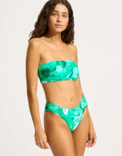 Secret Garden Reversible Tube Bikini Top - Jade