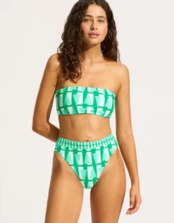 Secret Garden Reversible Tube Bikini Top - Jade