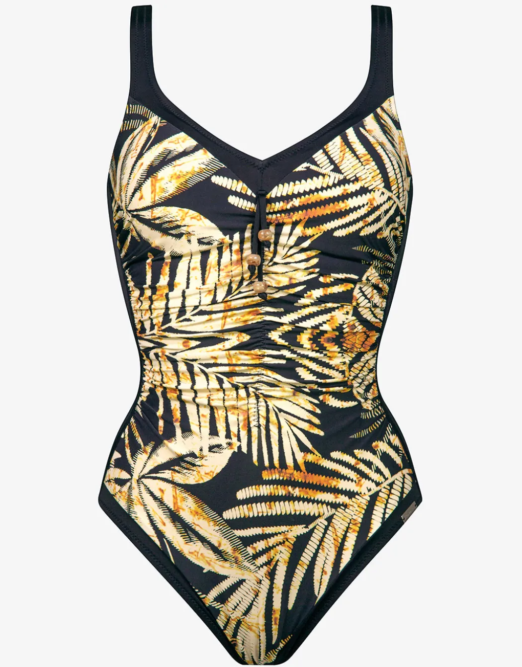 Seductive Leaves Moulded Swimsuit - Black Ivory