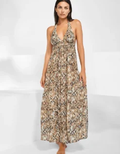 Serpent Maxi Halter Dress - Python