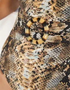 Serpent Underwired Ring Front Swimsuit - Python
