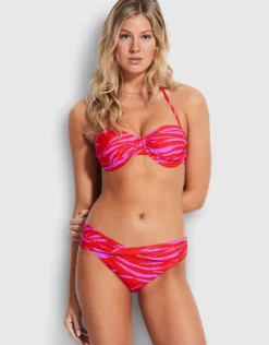 Skin Deep Bustier Bikini Top - Mandarin Red