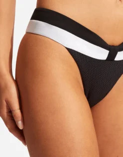 Slice of Splice Banded Bikini Pant - Black and White