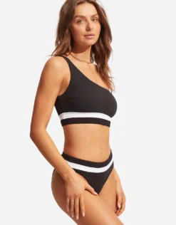 Slice of Splice High Rise Bikini Pant - Black and White