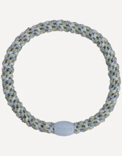 Slim Hair Tie - Baby Blue Glitter Stripe