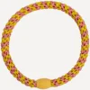 Slim Hair Tie - Coral Glitter Stripe