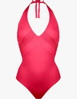Softline Plunge Halter Swimsuit - Watermelon