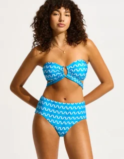 Soundwave U Wire Bandeau Bikini Top - Turquoise