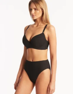 Spinnaker Moulded Underwired Bikini Top - Black