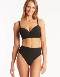 Spinnaker Moulded Underwired Bikini Top - Black