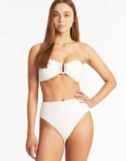 Spinnaker U Bar Bandeau Bikini Top - White