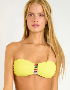 Spring Zino Bandeau Bikini Top - Citron