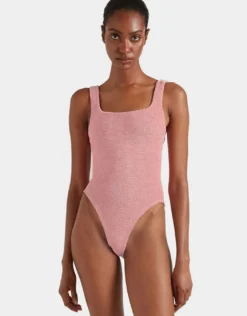 Square Neck Swimsuit - Dusty Pink