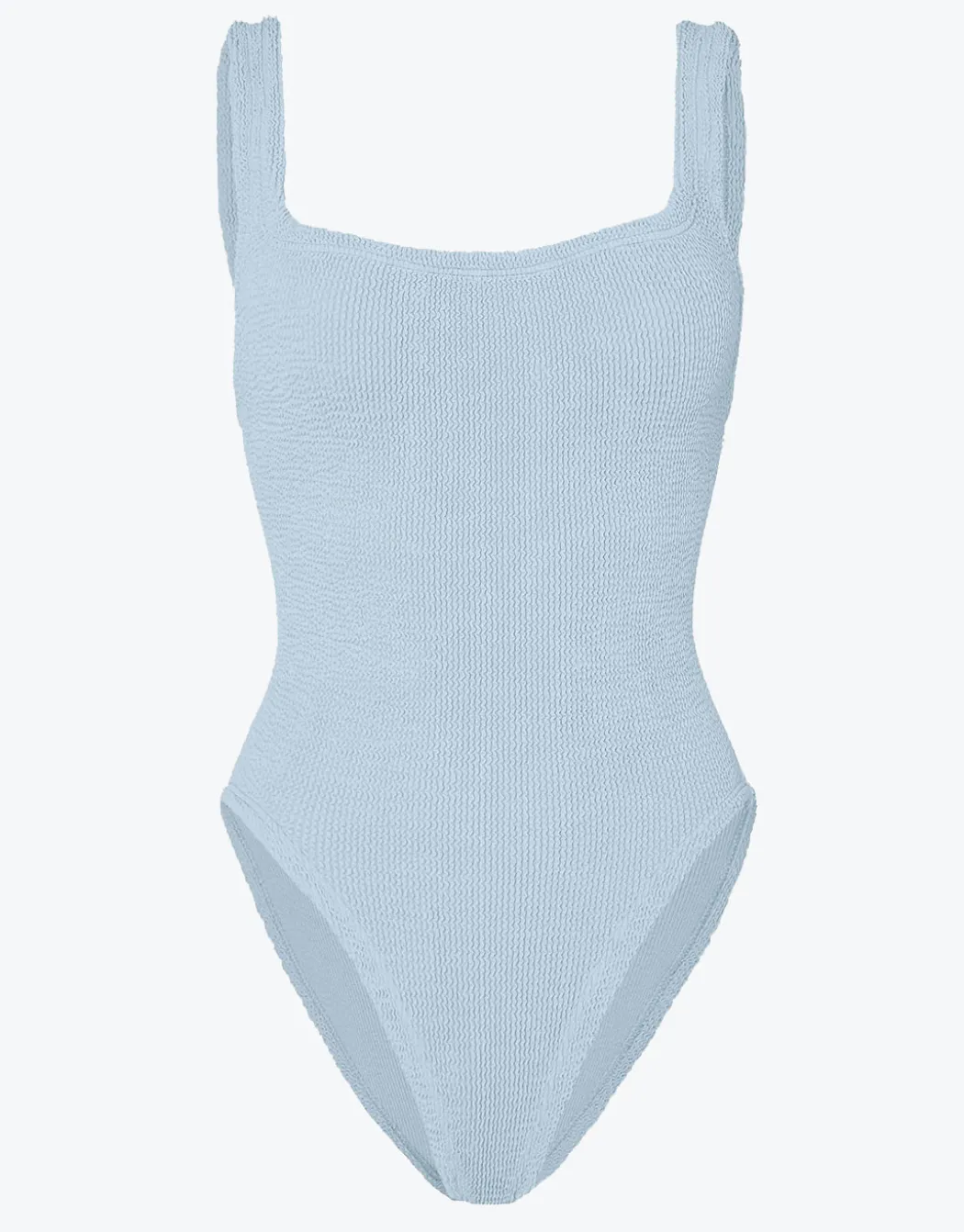 Square Neck Swimsuit - Metallic Ice Blue